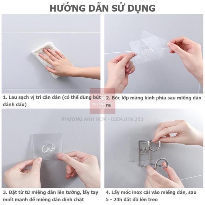 MÓC TREO INOX DÁN TƯỜNG TREO CHẬU - ĐỒ NHÀ TẮM TIỆN LỢI