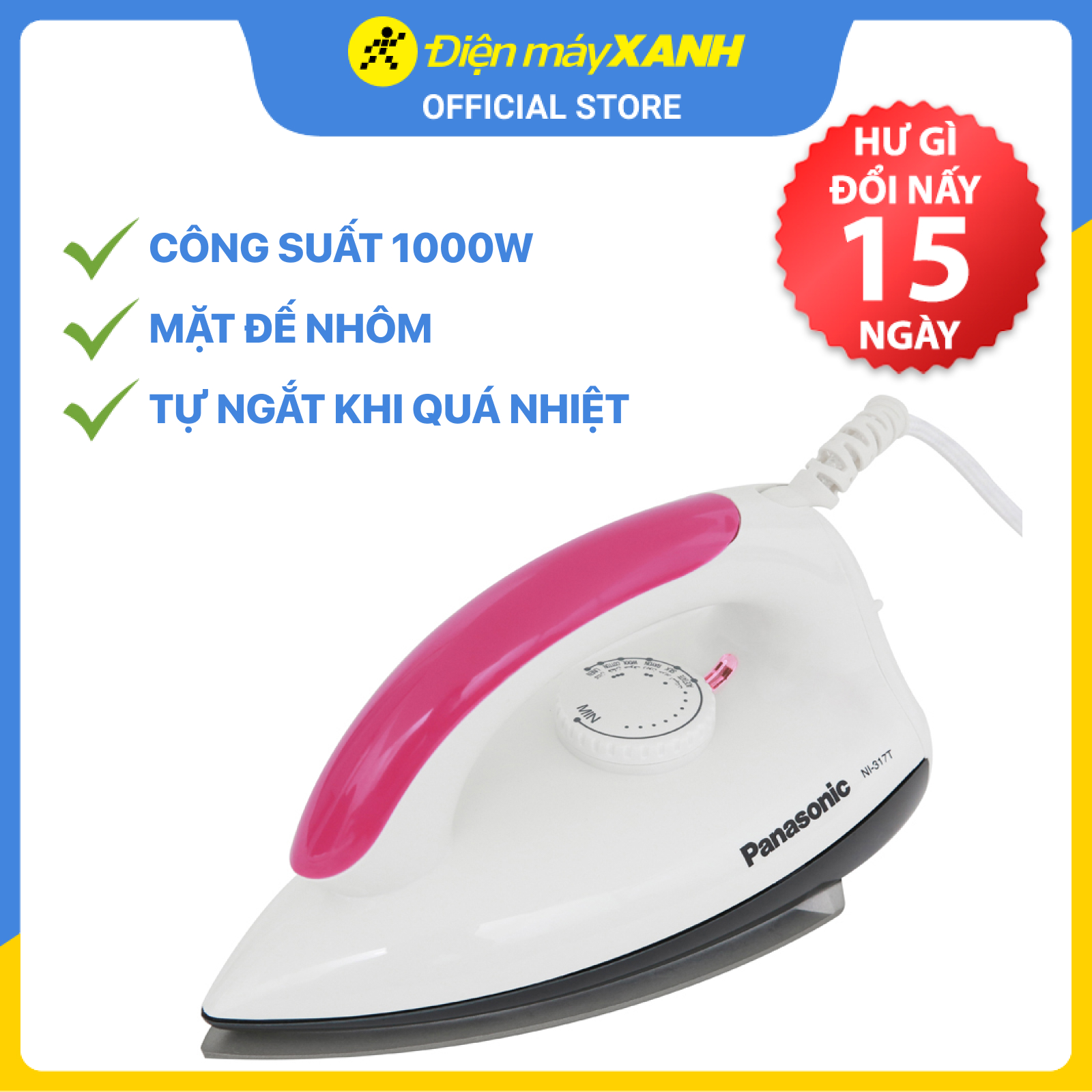 Bàn Ủi Khô Panasonic PABU-NI-317TVRA (1000W) - Hàng chính hãng