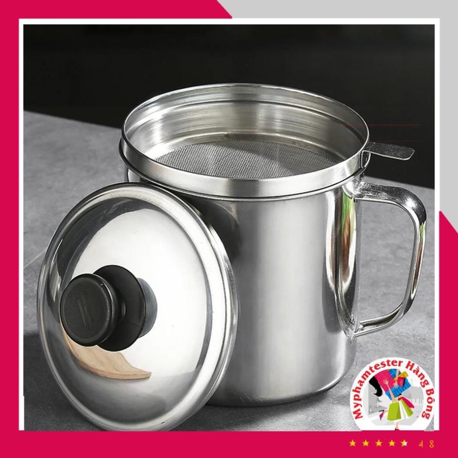 Ca lọc dầu ăn 1.5L INOX 304, lọc cặn dầu chiên