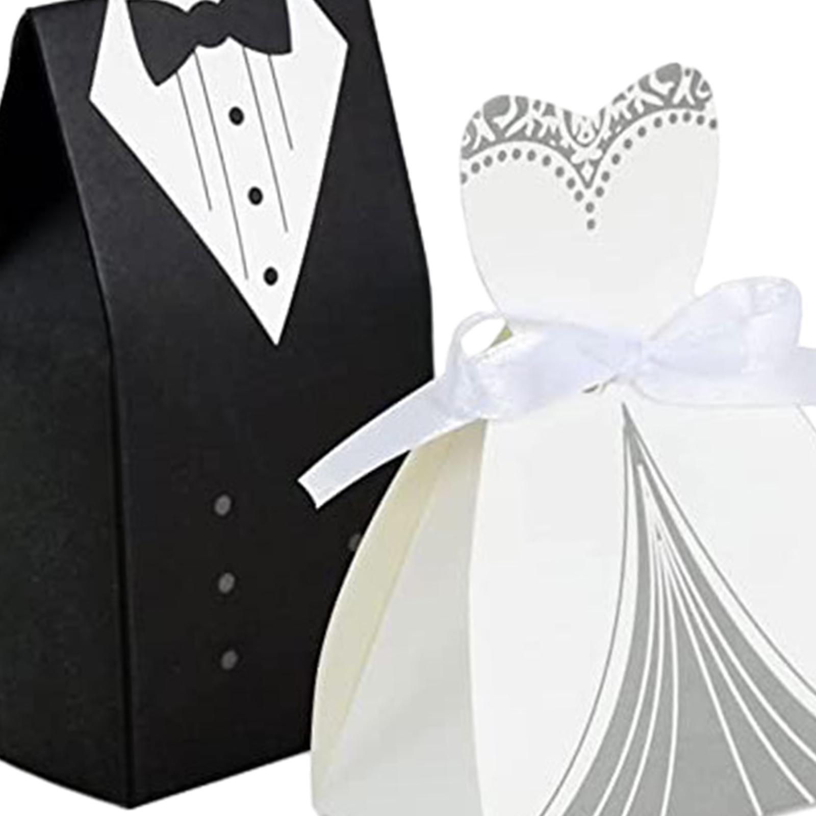 100x Candy Boxes Bride and Groom Favor Boxes for Party Guests Bridal Shower