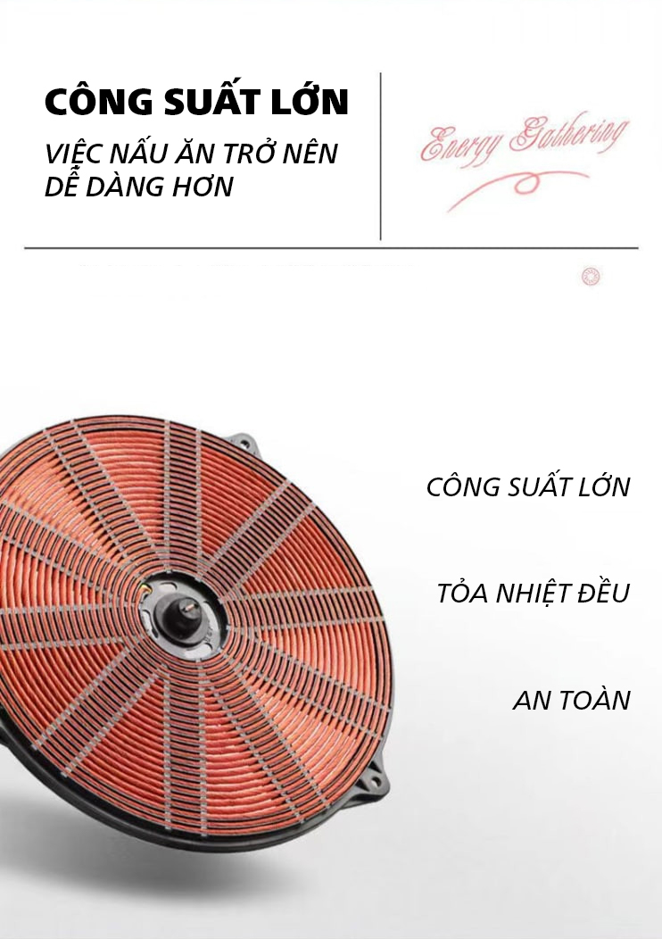 Bếp Từ Đơn Tròn Công Suất 2200W - Bếp Điện Hồng Ngoại  - Mặt Kính Cường Lực Phím Cơ Chế Độ An Toàn - Không Kén Nồi - Siêu Bền