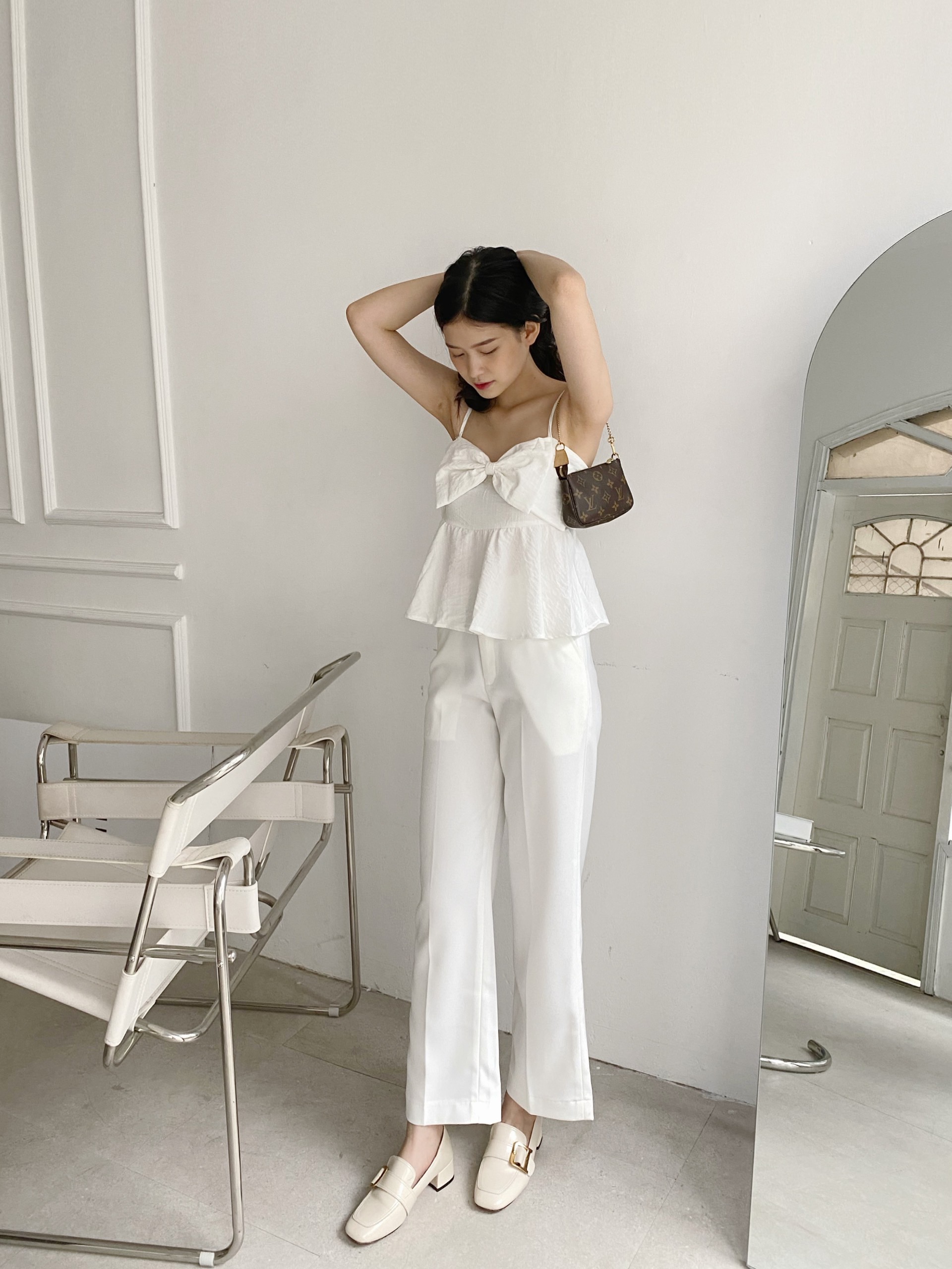 YU CHERRY | Áo nữ Linen Cami Bow Top YA382