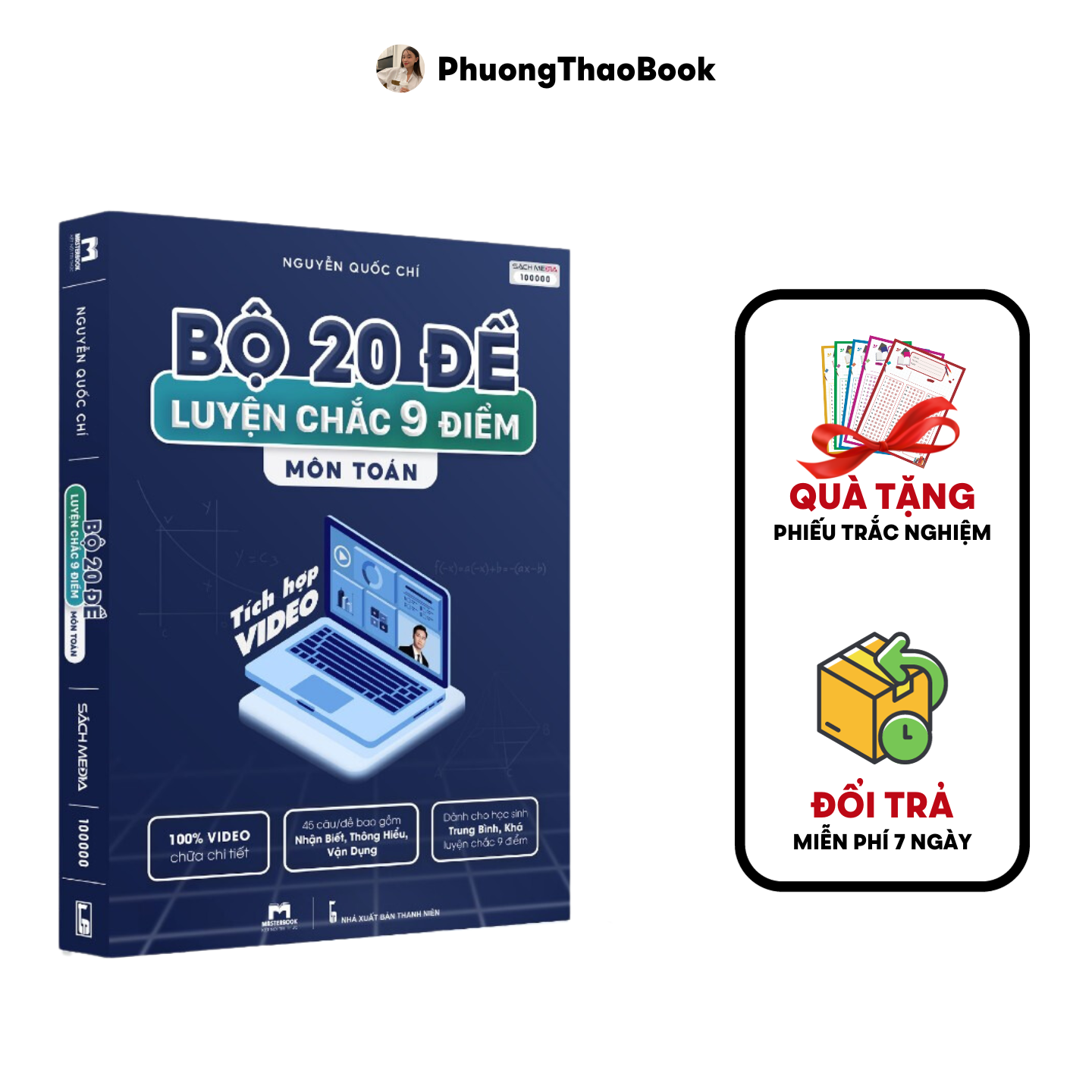Sách - Bộ 20 đề luyện chắc 9 điểm môn Toán
