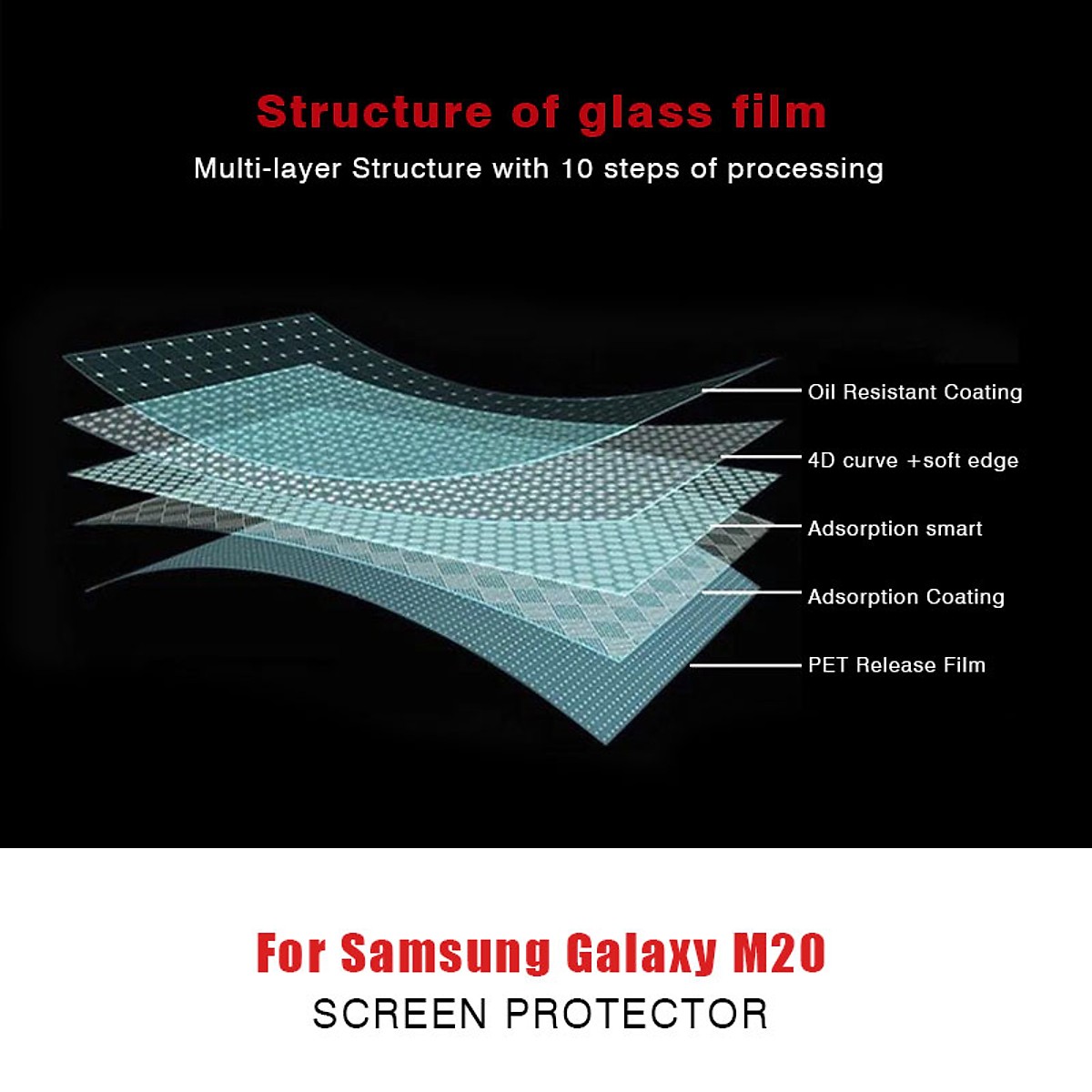 Miếng dán kính cường lực cho Samsung Galaxy A20 / A30 / A50 (độ cứng 9H, mỏng 0.3mm, hạn chế bám vân tay) - Hàng nhập khẩu