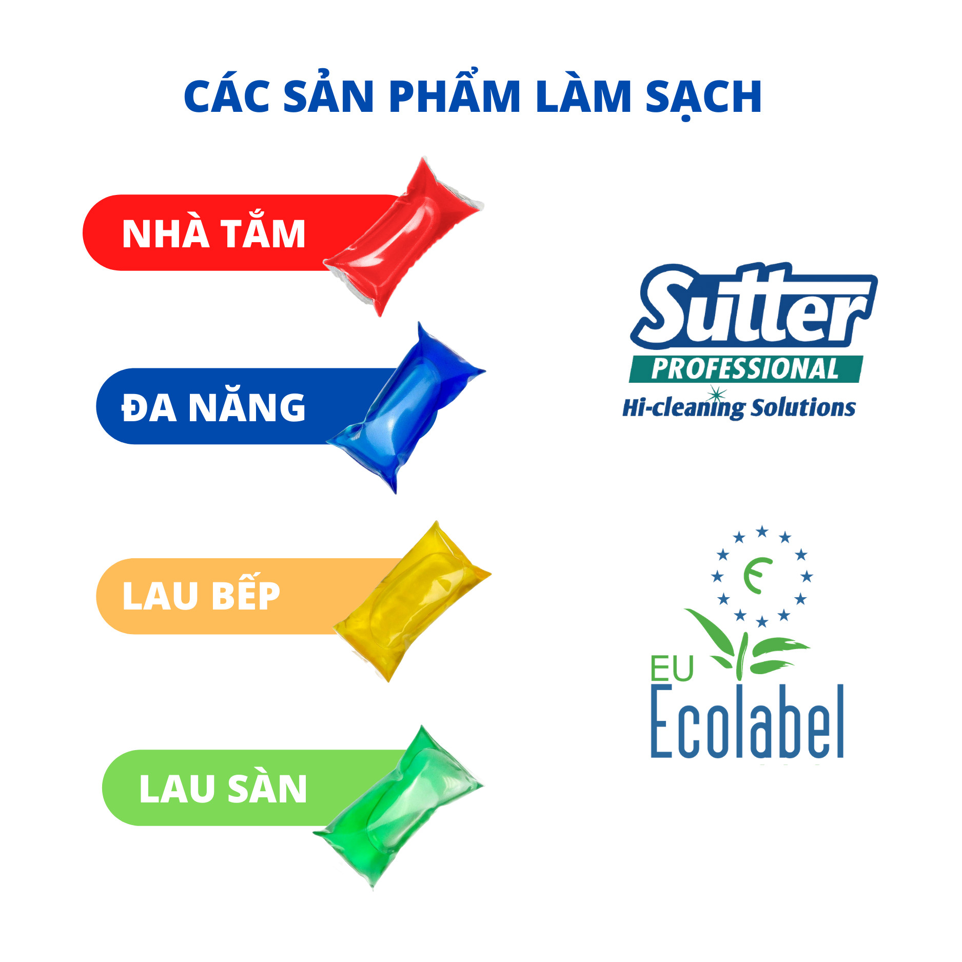 Nước lau sàn cho máy lau sàn, dạng viên nang Ecocaps Floor Maxi, pha tối đa 50 Lít, Italia