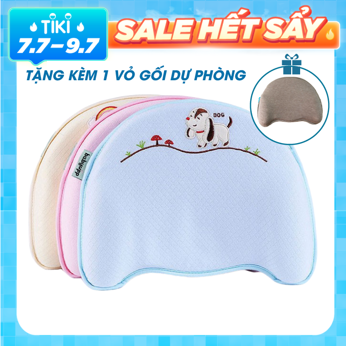 Gối cao su non cho bé cao cấp. Gối Memory Foam chống méo đầu - bẹp đầu - nghẹo cổ em bé. Tặng kẻm vỏ gối dự phòng thay thế.
