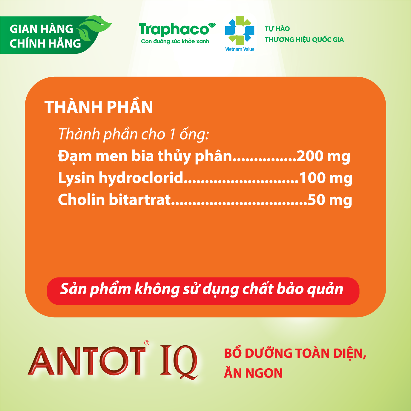 ANTOT IQ - BỔ DƯỠNG TOÀN DIỆN, ĂN NGON CHO TRẺ NHỎ VÀ NGƯỜI TRUNG CAO TUỔI