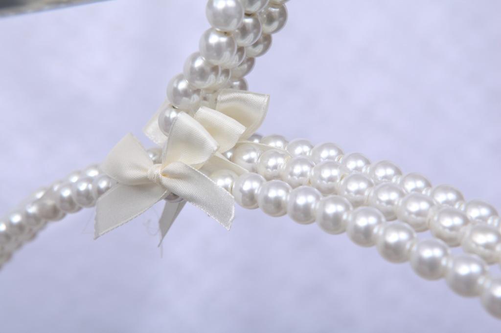 4-15pack Beaded Metal Clothes Trousers Hanger Hook for Children White