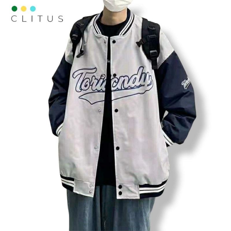 Áo Khoác Dù Bomber Unisex Phối Tay Cúc Bấm - CLITUS FASHION