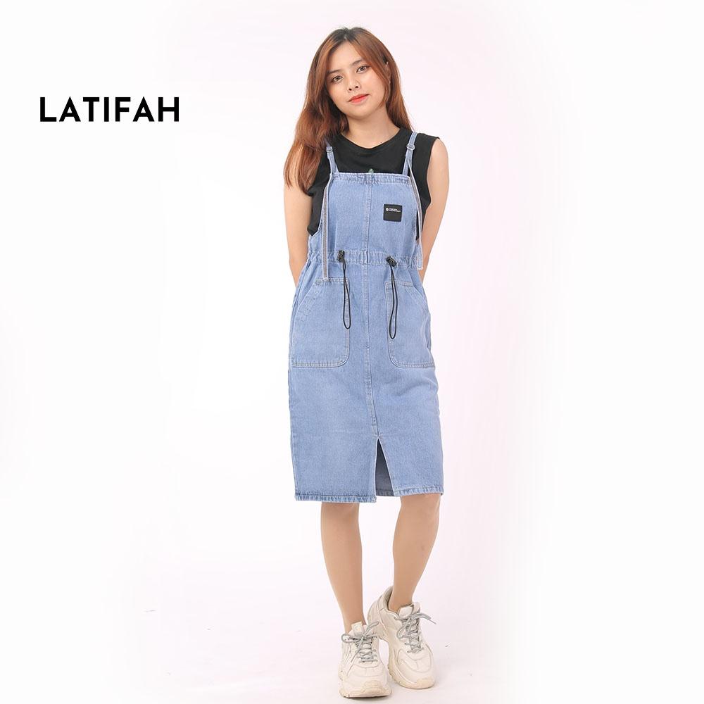 Yếm váy jean LATIFAH dây rút YJ009 phong cách ulzzang hàn quốc