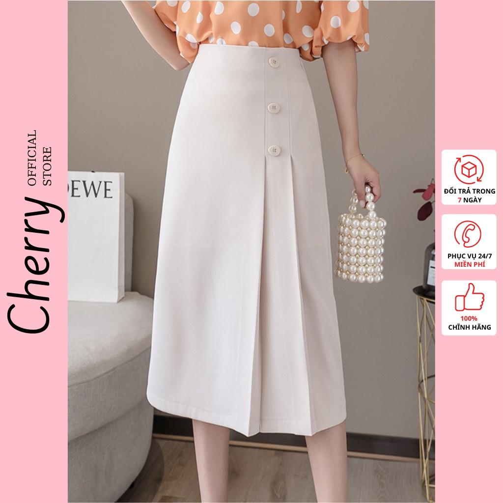 Chân váy dài chữ a công sở xếp ly cao cấp chất đẹp CHERRY V050