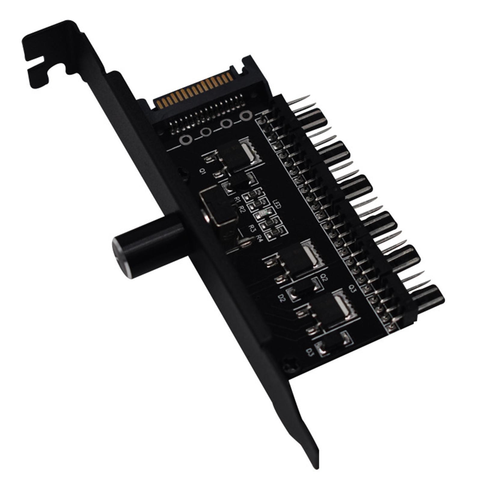 6 Way PC Cooler Cooling Fan Speed Controller PCI Bracket 12V Premium , Supporting 4-Pin/3-Pin Fans