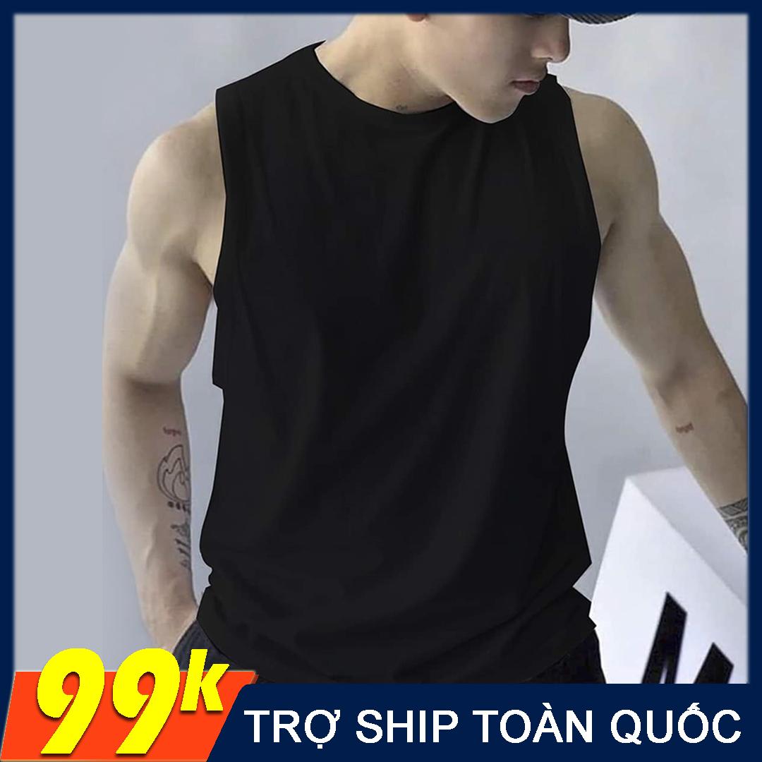 Áo thun ba lỗ nam, tanktop, chuẩn gym mặc nhà dạo phố - Áo thun trơn nhiều màu - Thun cotton thoáng mát