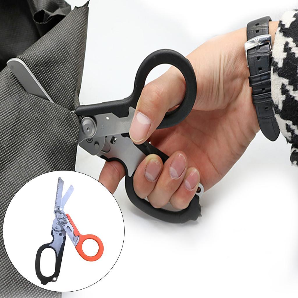 2x 6-in-1 Emergency Shears Multitool Ruler for Hiking Outdoor Survival