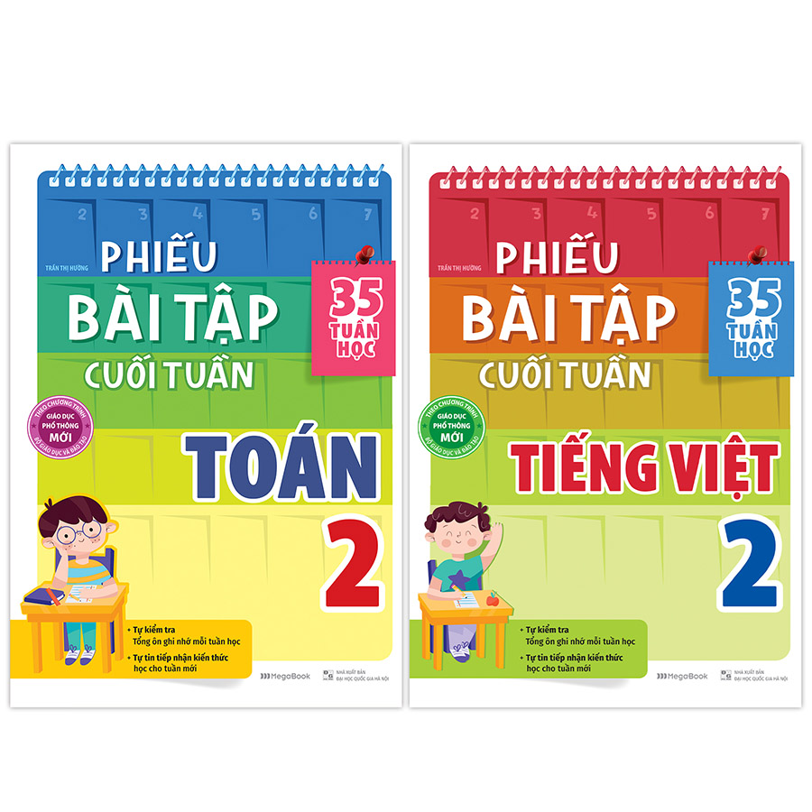 Combo Phiếu Bài Tập Cuối Tuần Toán Và Tiếng Việt Lớp 2