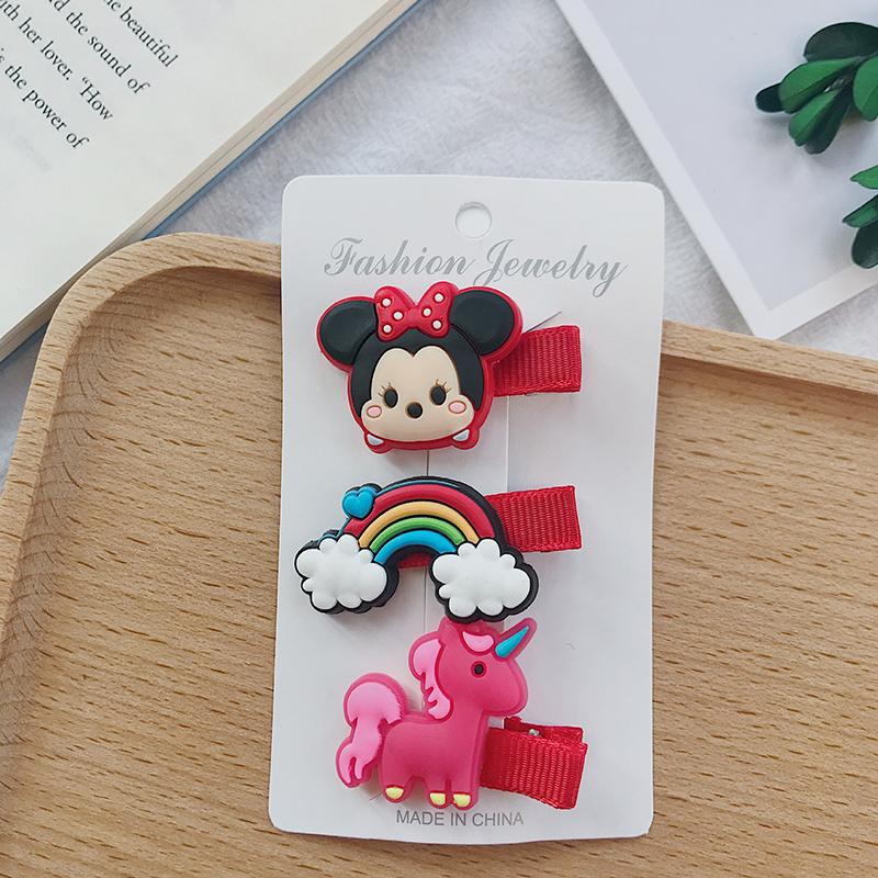 Set 3 Kẹp Tóc Hoạt Hình Xinh Xắn Cho Bé Gái