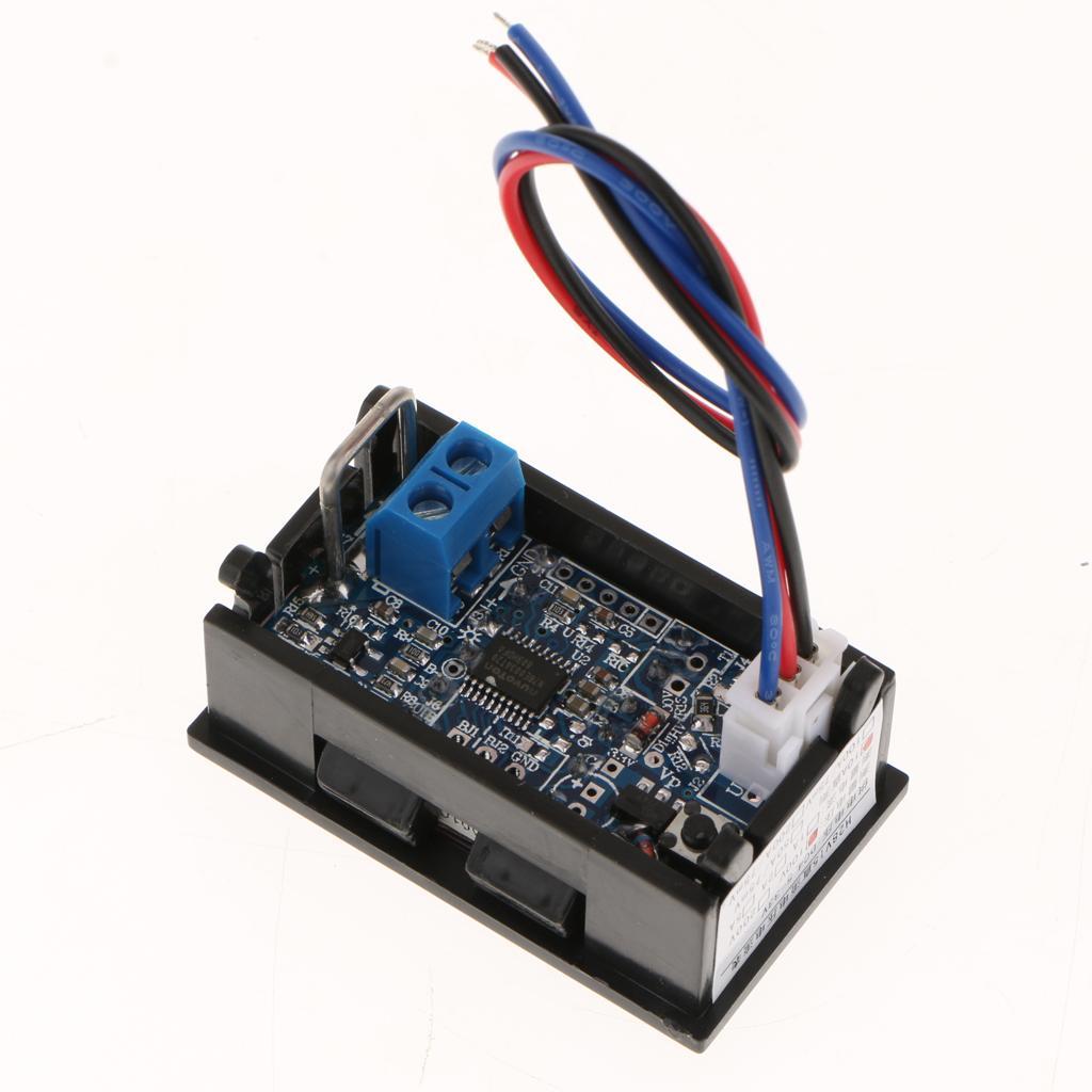 2-4pack DC 0-100V LED Motor Dual Display Digital Voltage Current Meter 10A
