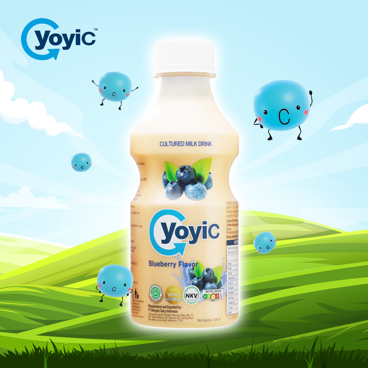 (Lốc 12 chai) Sữa Chua Uống YOYIC Lên Men Tự Nhiên Hỗ Trợ Tiêu Hoá 130ml - Vị Tự Nhiên