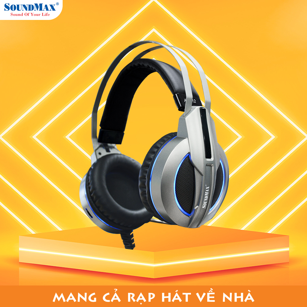 Tai Nghe Chơi Game Âm thanh Vòm 7.1 Có Đèn LED RGB SoundMax AH712 | Tai Nghe Chụp Tai Có Micro Tích Hợp SoundMax AH-712 | Gaming Headset - Hàng Chính Hãng