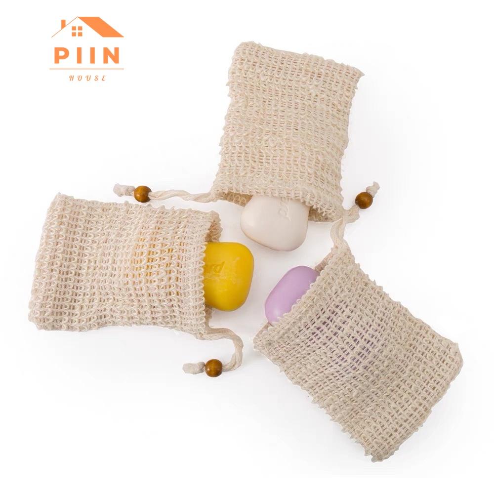 Túi lưới đựng xà phòng tạo bọt tiện lợi PIIN HOUSE làm sạch bụi mịn, tẩy da chết trị mụn lưng hiệu quả