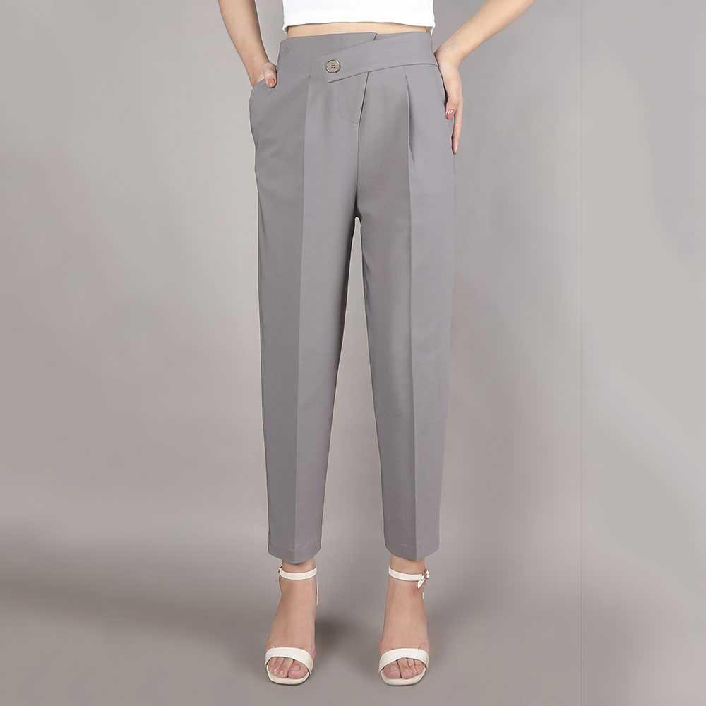 Quần nữ công sở ống đứng, cạp sệ, cài cúc thanh lịch, hàng thiết kế TK Fashion - QK K434