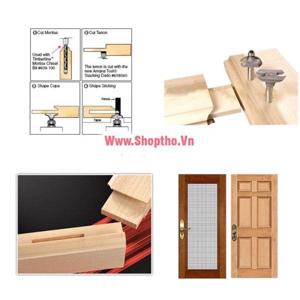 Bộ 2 mũi phay làm chỉ cửa  - Colet 12.7mm