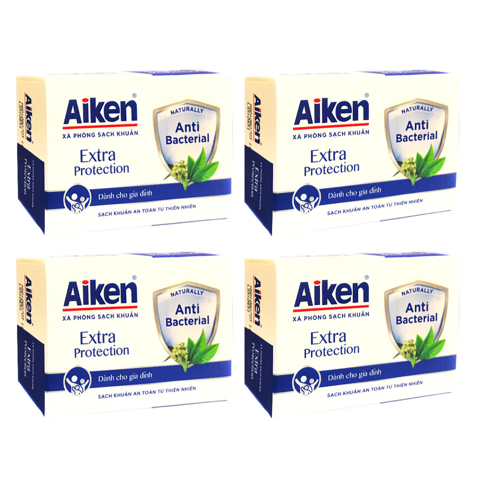 Combo 3 Xà Phòng Aiken  Extra Protection Sạch khuẩn An Toàn Tự Nhiên (90gr*3)