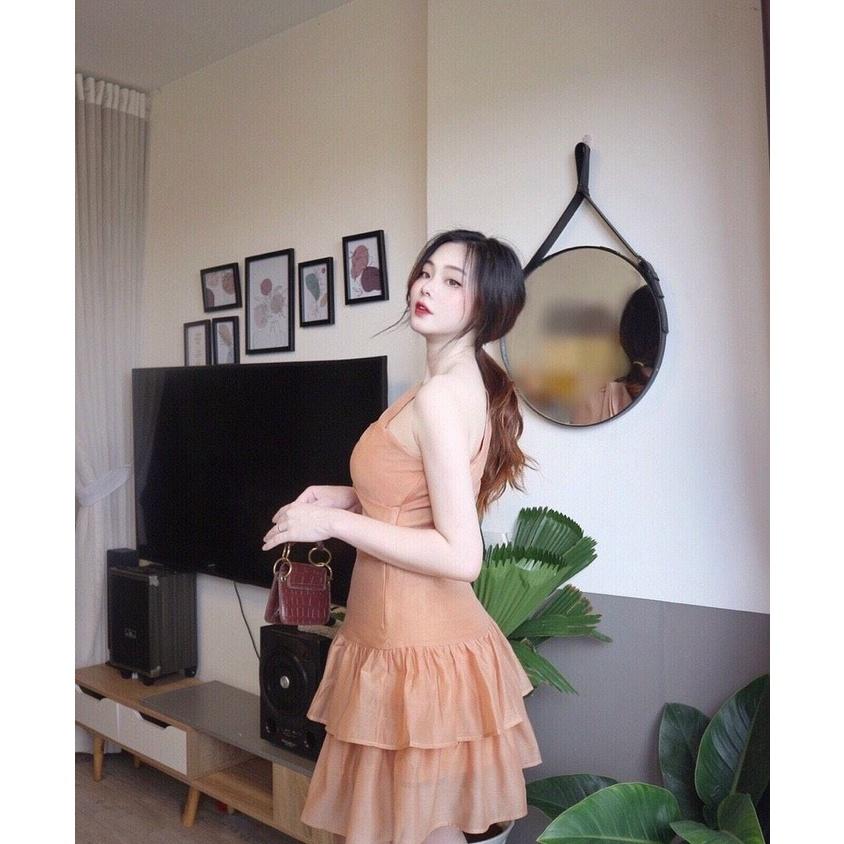 Đầm Lệch Vai Thiết Kế Nơ Vai Xinh Xắn