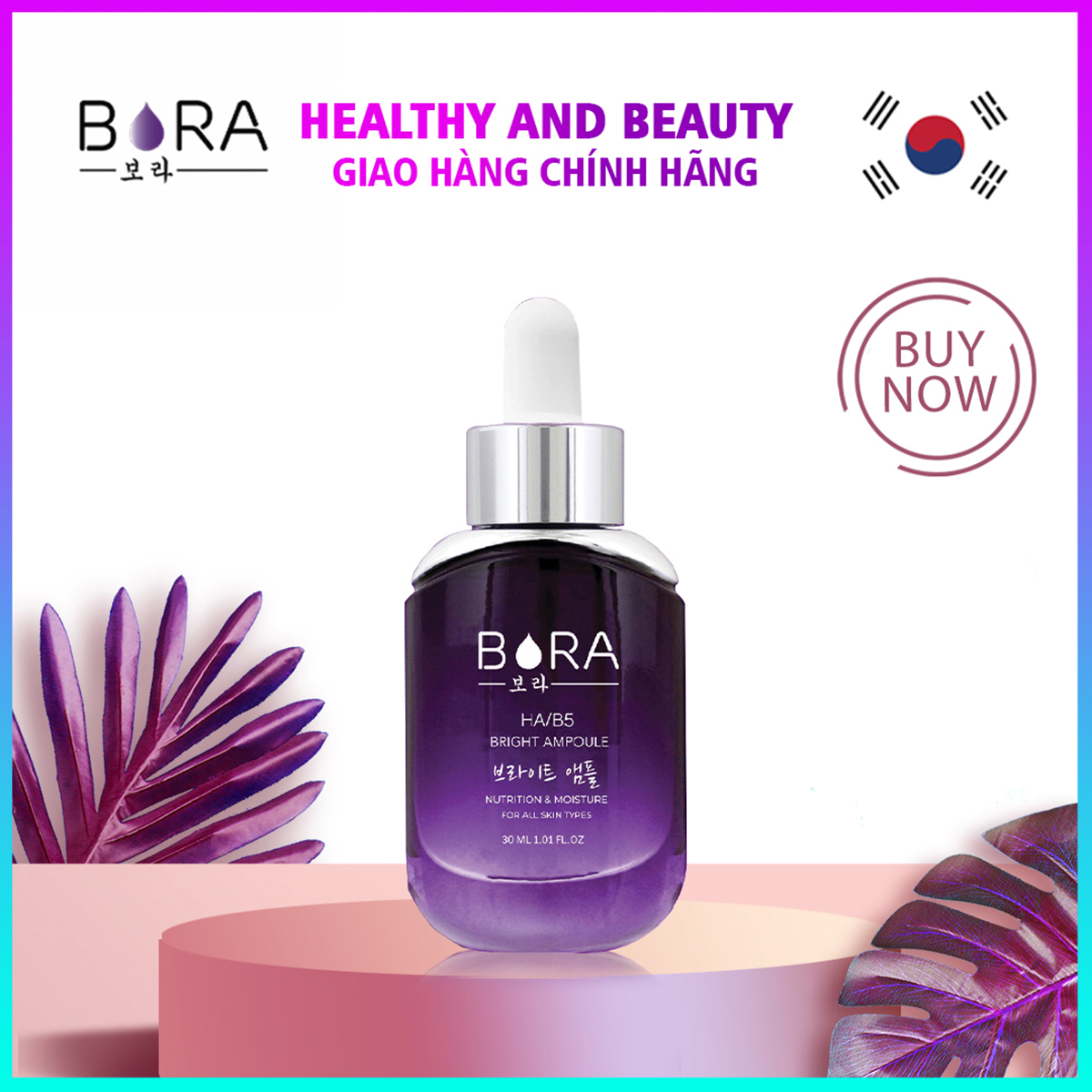 Serum mờ nám tàn nhang, dưỡng trắng da Bora Brightening Ampoule lọ 30ml