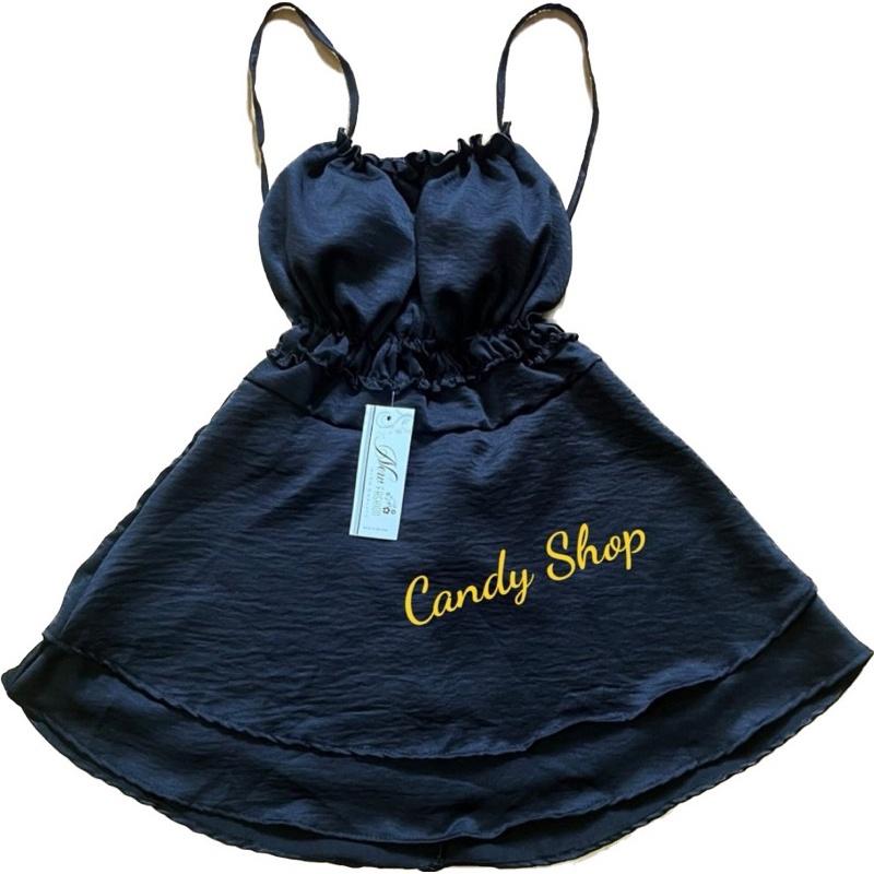 Đầm xoè 2 lớp 2s hở lưng cột nơ kèm quần ngắn cực xinh