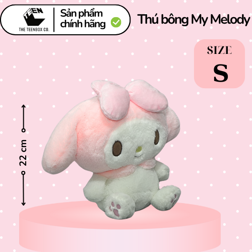 Thú bông My Melody  S, Gấu Bông Sanrio Chính Hãng, Quà tặng đáng yêu, Sản phẩm chính hãng, Phân phối bởi Teenbox