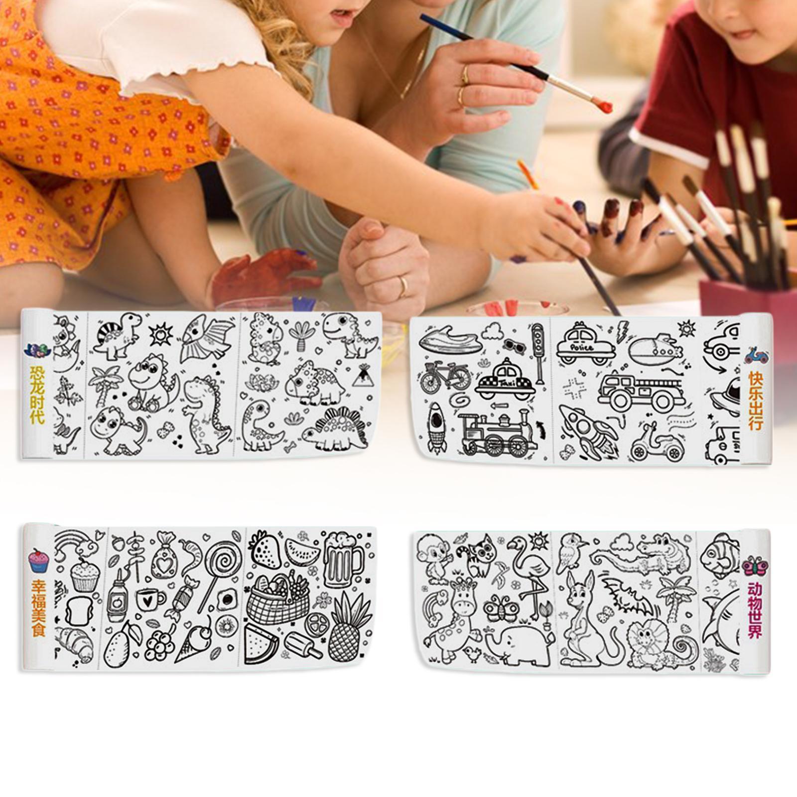 4Pcs Kids Coloring Paper Roll, Coloring Painting Paper, Coloring Poster Table Wall Coloring Sheets, DIY Art Drawing