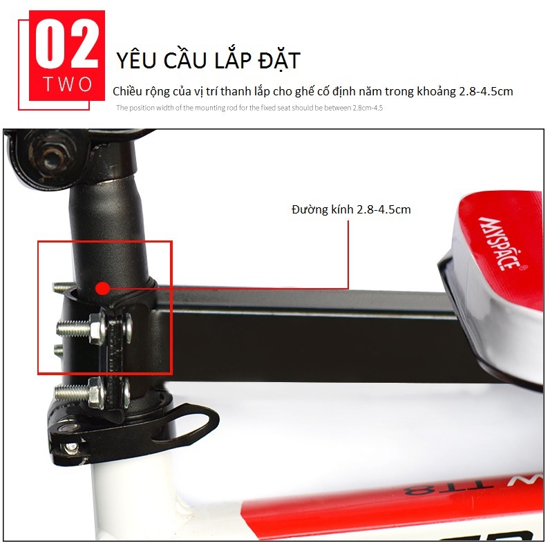 Ghế Gắn Trên Xe Đạp, Xe Điện Cho Trẻ Em Ngồi GB01 Cao Cấp - Hàng Nhập Khẩu