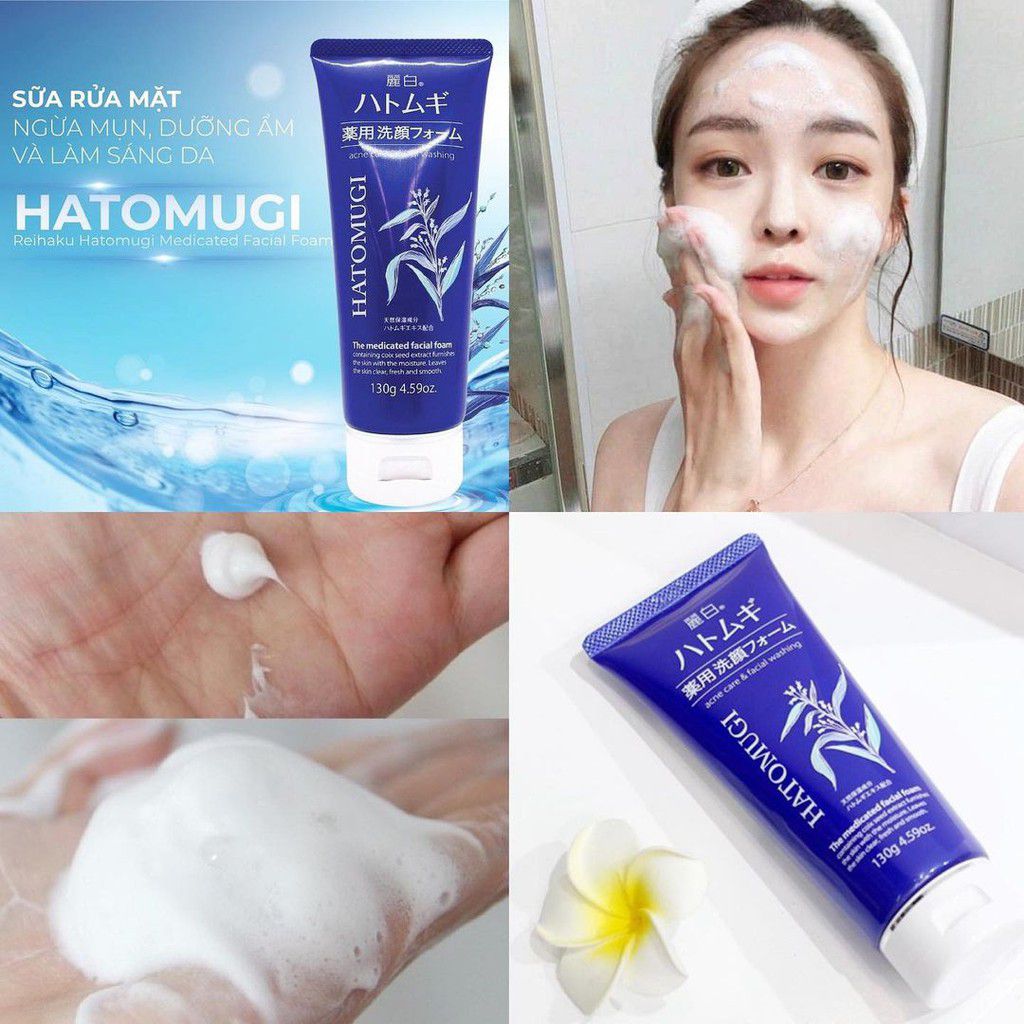 Sữa Rửa Mặt Reihaku Hatomugi Facial Foam Ngừa Mụn Và Làm Sáng Da - 31302 (Tuýp 130g)