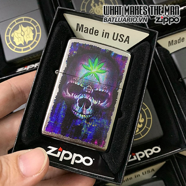 Bật Lửa Zippo 207 Sugar Skull Weed