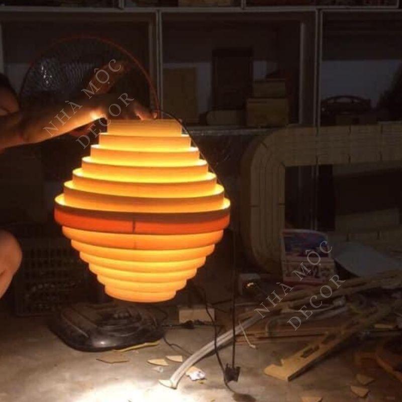 Đèn gỗ thả trần trang trí mẫu TT90
