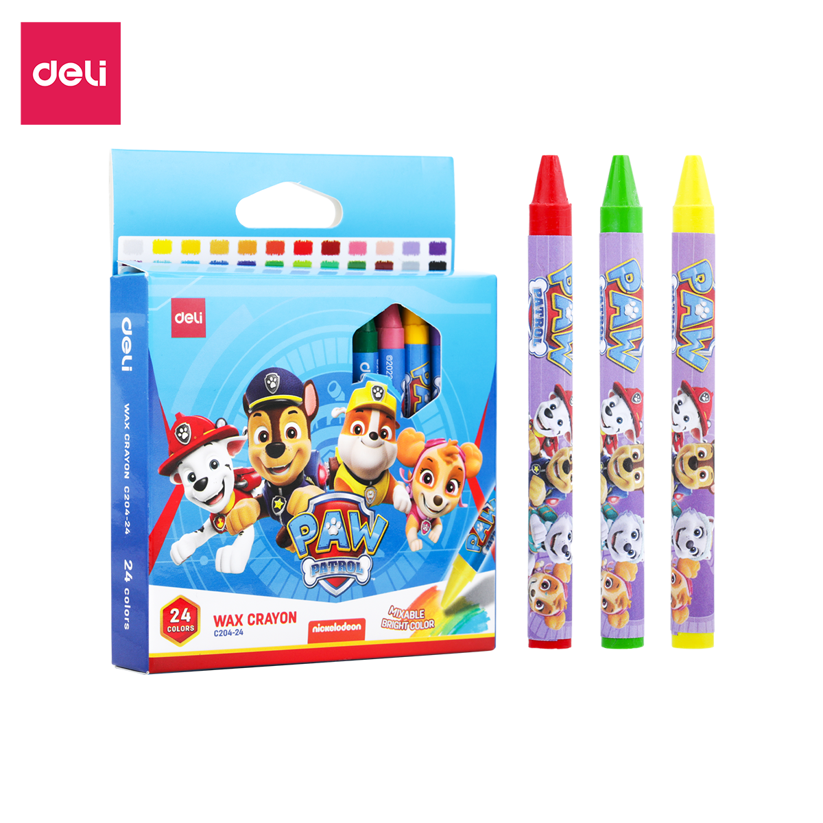 Bút Sáp Màu Paw Patrol Deli Cho Bé Tô Màu Vẽ Tranh Cho Bé Tới Trường - Màu Mịn Sắc Nét An Toàn Cho Trẻ - EC204