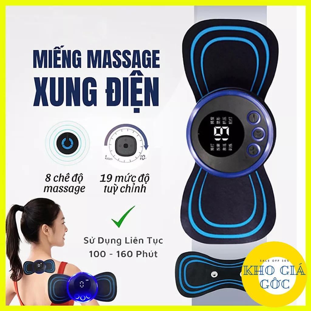 Miếng dán massage xung điện cổ vai gáy, bắp tay, lưng 8 chế độ mát-xa, sạc điện - Máy massage mini toàn thân khogiagpc