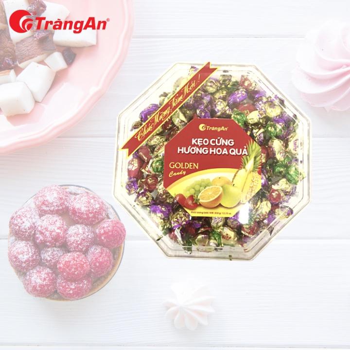 Kẹo cứng hương hoa quả, hộp bát giác 350g, thương hiệu Tràng An, hạn sử dụng 8 tháng, date luôn mới