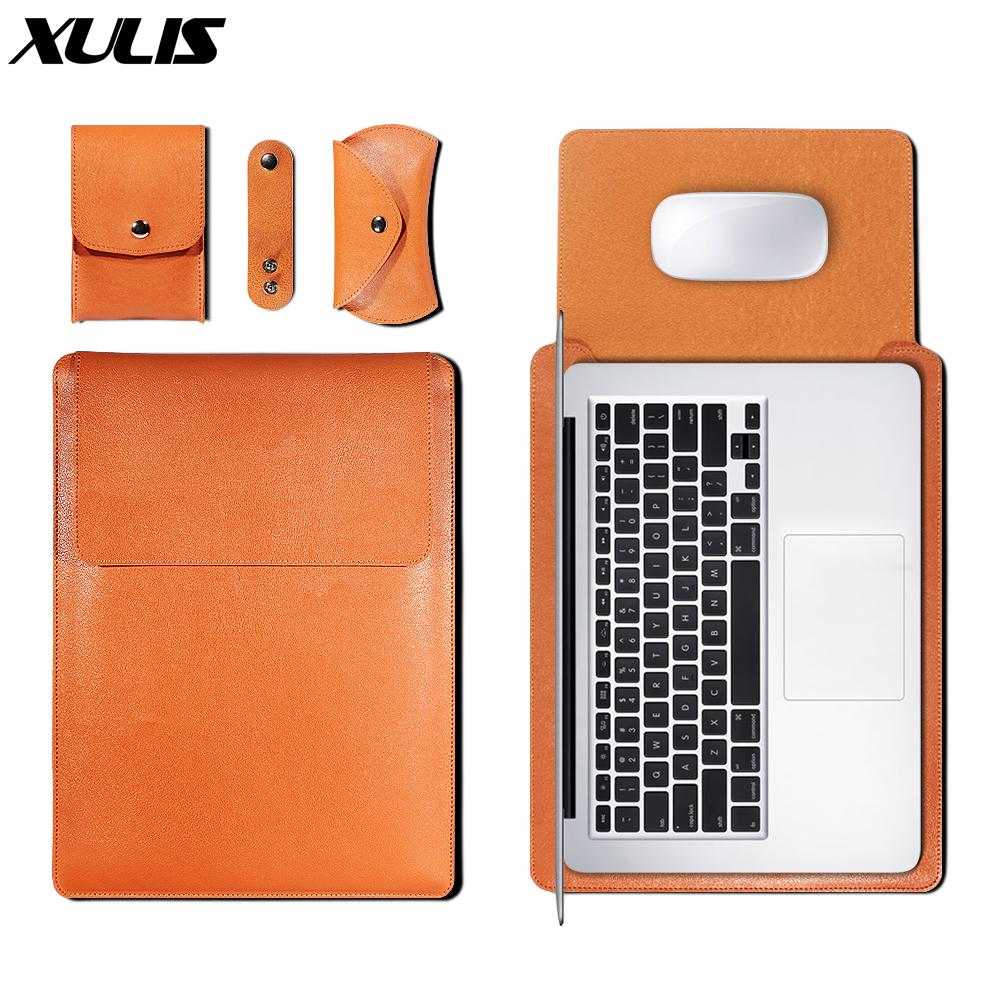 Da PU Nữ Tay Túi Dành Cho MacBook Air Pro 11 12 13 15 16 Bao A1466 Lót Cho MacBook không Khí 13.3 2020 A2179