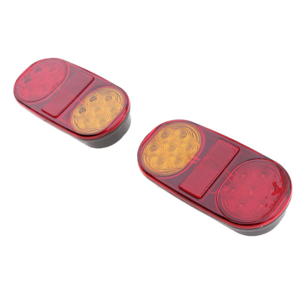 2pcs Universal Truck LED Sealed Stop/Turn/Tail Light Marine Waterproof