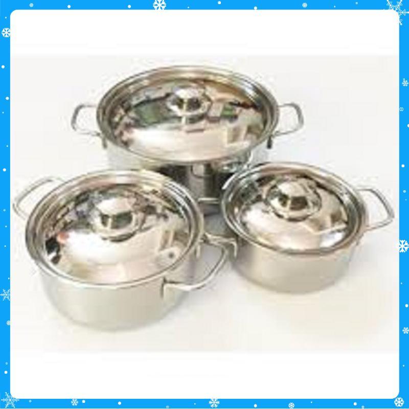 Bộ 3 nồi inox dùng được bếp từ và các loại bếp khác - inox - Hàng Chất Lượng