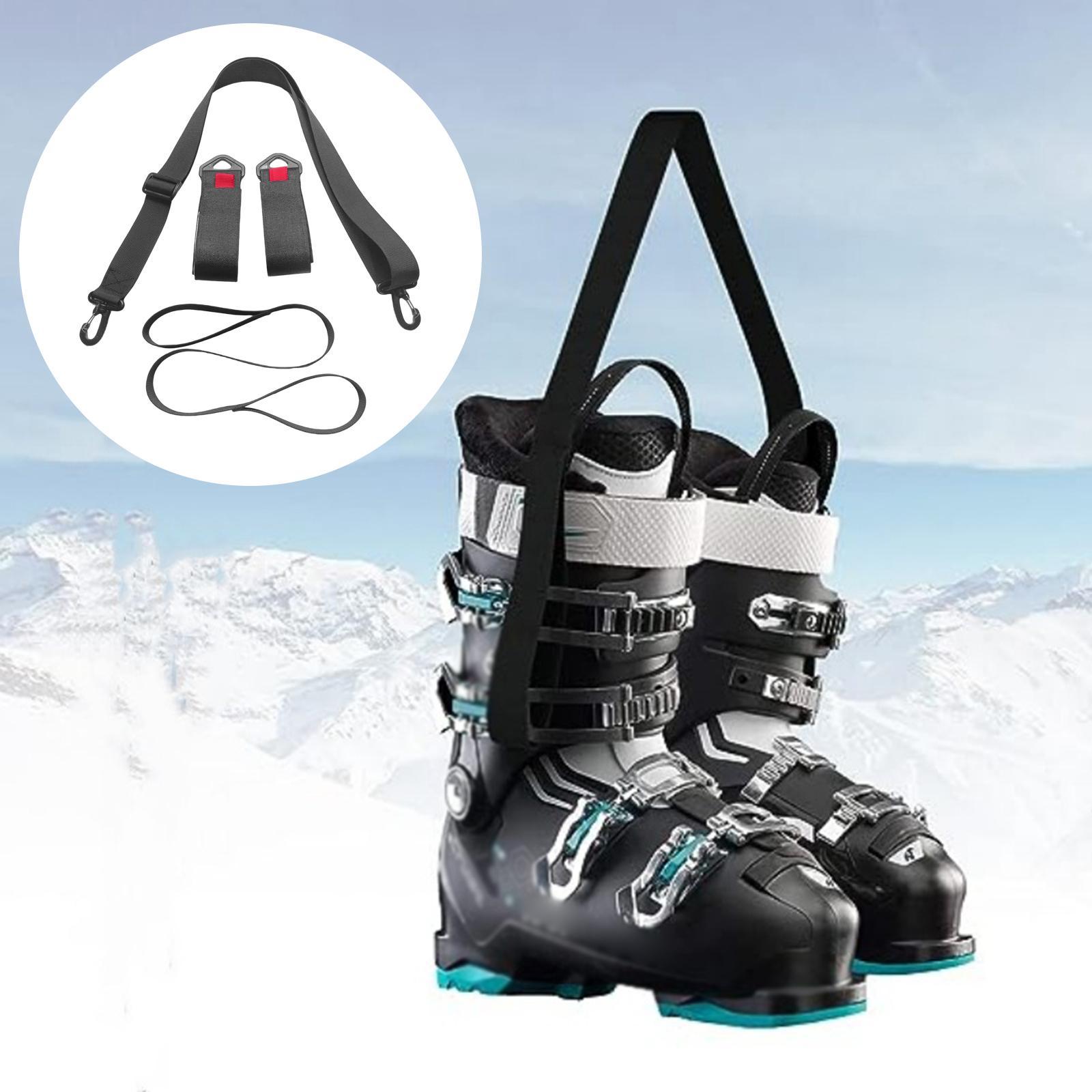 Ski Pole Carrier Straps Set Ski Straps Durable Holder Adjustable Ski Boot Straps Ski Boot Carrier Set for Adult Teens