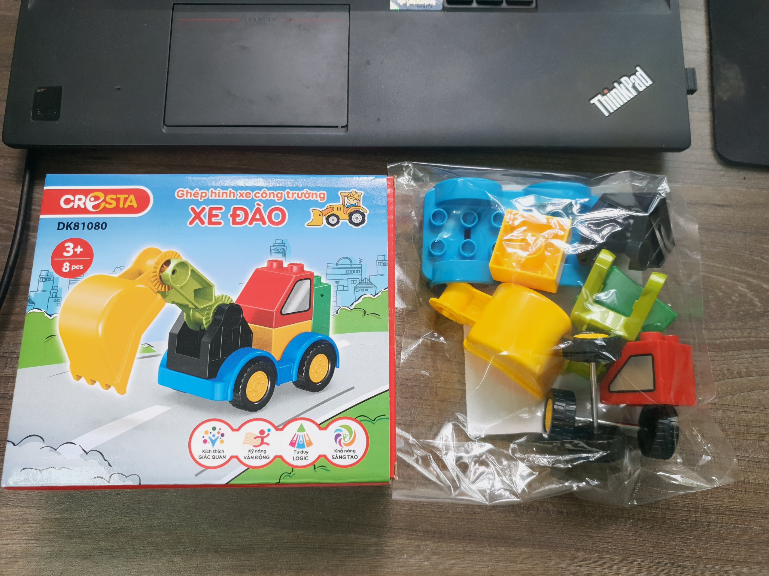 Đồ Chơi Xếp Hình Cho Bé 3 tuổi Xe Công Trường