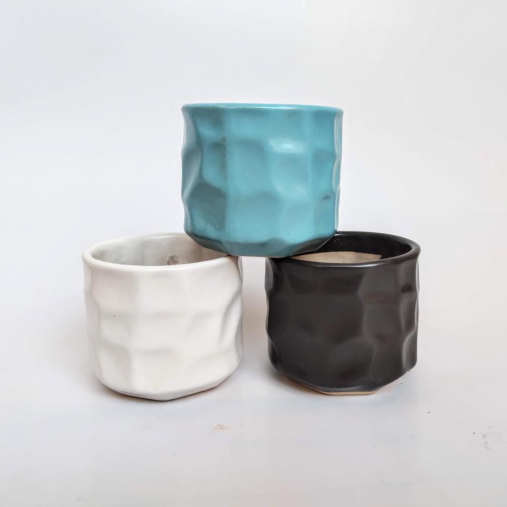 Chậu sứ trụ men lạnh siêu xinh. Chậu sứ men lạnh 8 cm, phù hợp trồng sen đá, xương rồng, cẩm nhung, cây mini