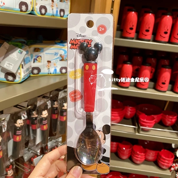 Muỗng ăn inox Disney hình Mickey nổi 3D cho trẻ em bé