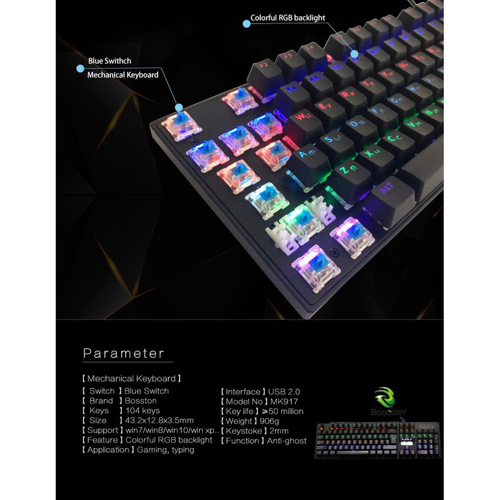 Hình ảnh Bàn phím cơ VSP eSport  HN Gaming VM01 - Hàng nhập khẩu