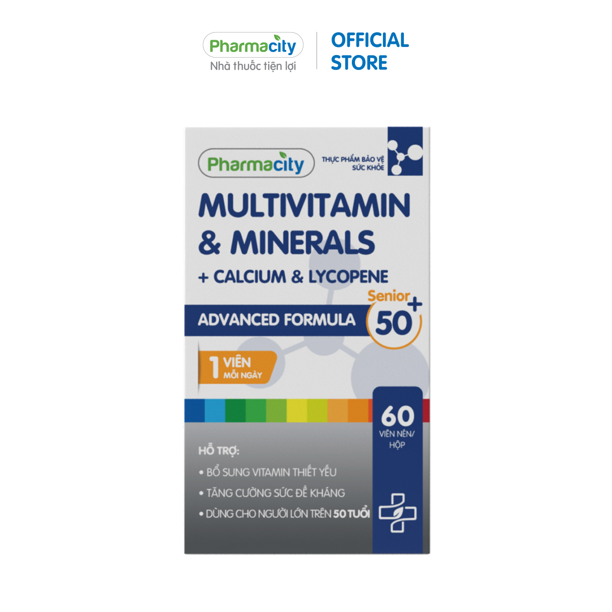 Thực phẩm bảo vệ sức khỏe, tăng đề kháng Advanced Formula Senior 50+ Multivitamin & Minerals + Calcium & Lycopene cho người lớn tuổi