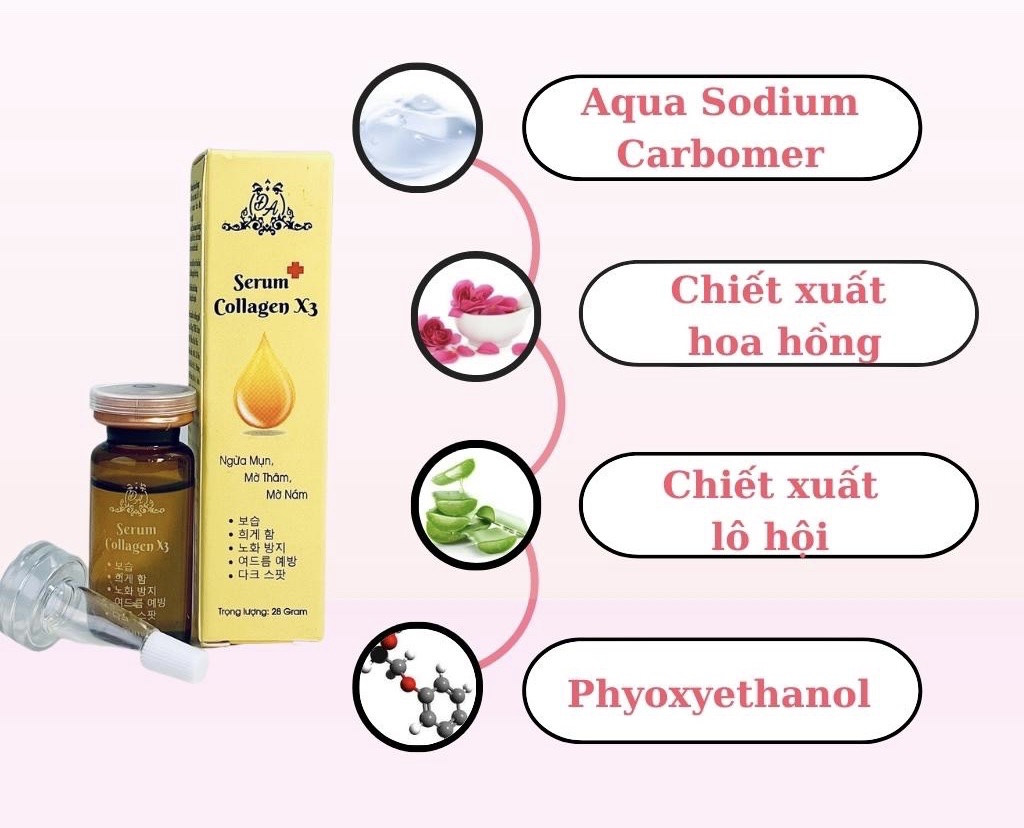 Serum Nám Collagen X3 Dưỡng Ẩm Trắng Da Mờ Thâm Nám Mỹ Phẩm Đông Anh Chính Hãng 20ml