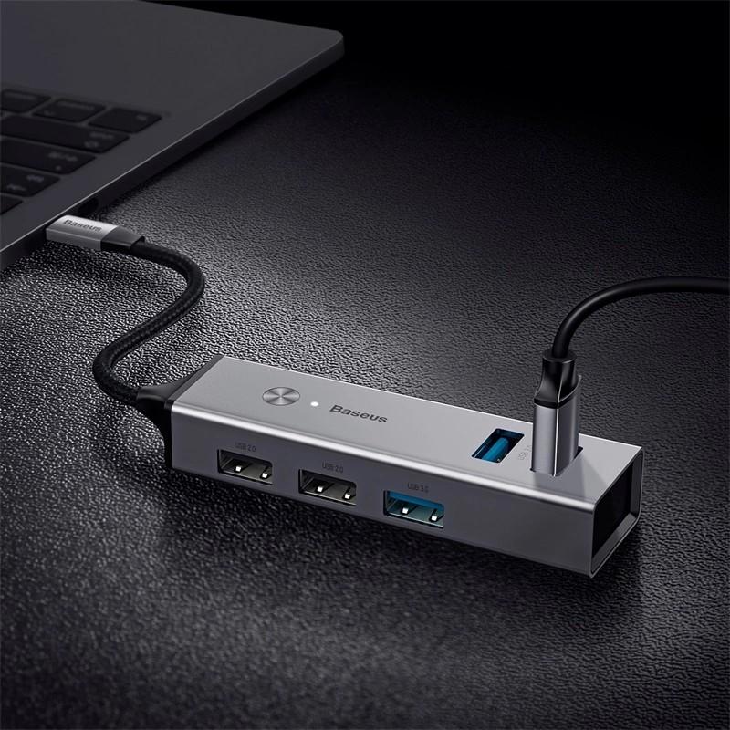 Bộ Hub chuyển cổng Type A sang USB 3.0 - Baseus Cube HUB (Type A 3.0 to 3USB 3.0 + 2USB 2.0 OTG HUB) - Hàng Chính Hãng